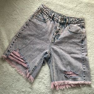 Wild Fable Pink-Wash Denim Bermuda Shorts 🩷🩵